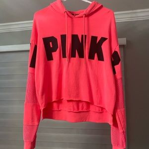 Pink croptop with hood